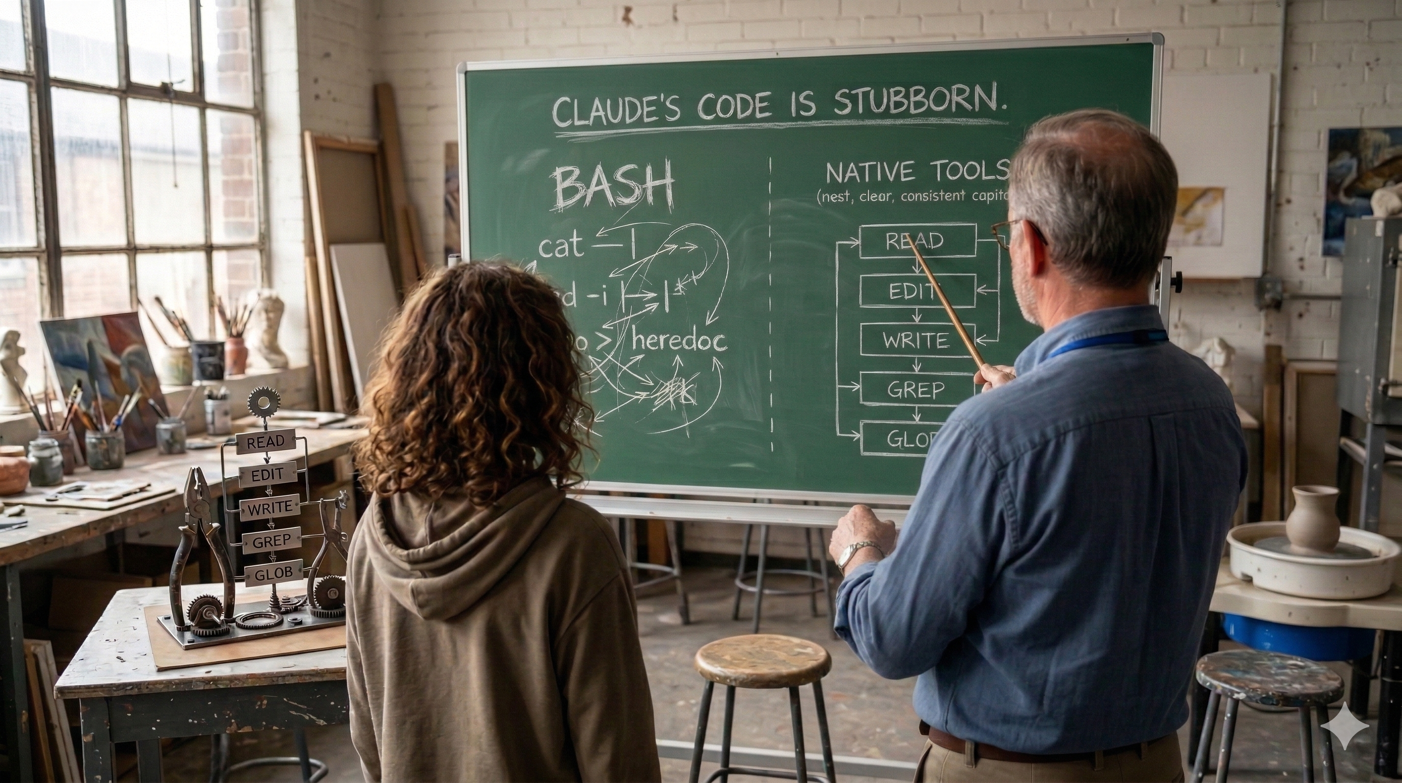 Claude Code native tools vs Bash — training the model to use its own capabilities