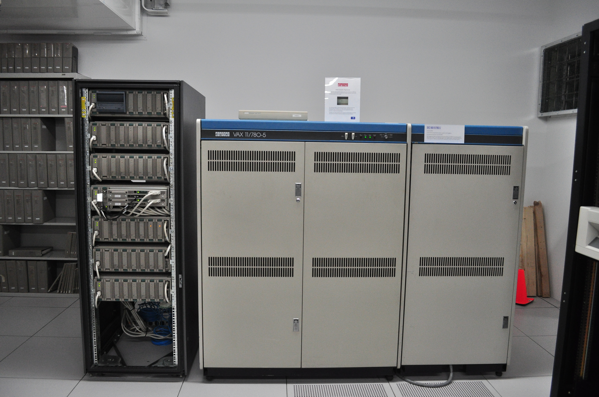 A DEC machine room: a 1995 banking portal had to stay up without any of the tools we now take for granted